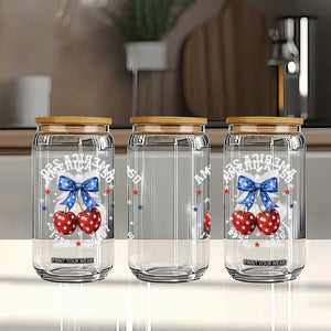 250 Anniversary USA Glass Can Cherry Coquette Bow 4th Of July 1776 2026 250th Birthday TS10 Print Your Wear