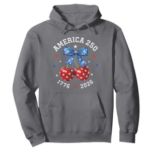 250 Anniversary USA Hoodie Cherry Coquette Bow 4th Of July 1776 2026 250th Birthday TS10 Charcoal Print Your Wear