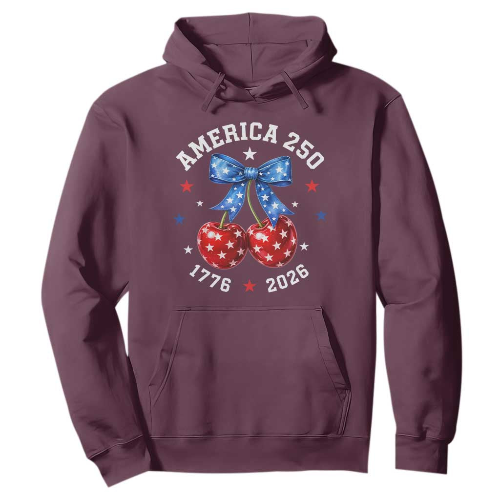250 Anniversary USA Hoodie Cherry Coquette Bow 4th Of July 1776 2026 250th Birthday TS10 Maroon Print Your Wear