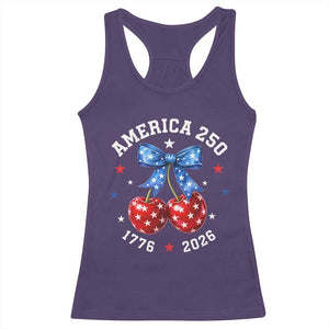 250 Anniversary USA Racerback Tank Top Cherry Coquette Bow 4th Of July 1776 2026 250th Birthday TS10 Purple Print Your Wear