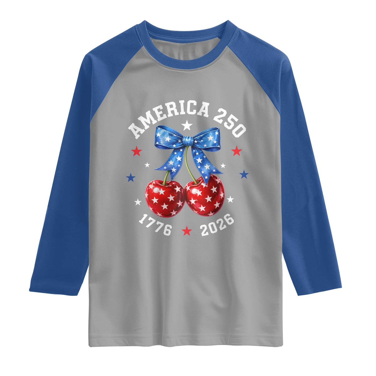 250 Anniversary USA Raglan Shirt Cherry Coquette Bow 4th Of July 1776 2026 250th Birthday TS10 Sport Gray Royal Print Your Wear