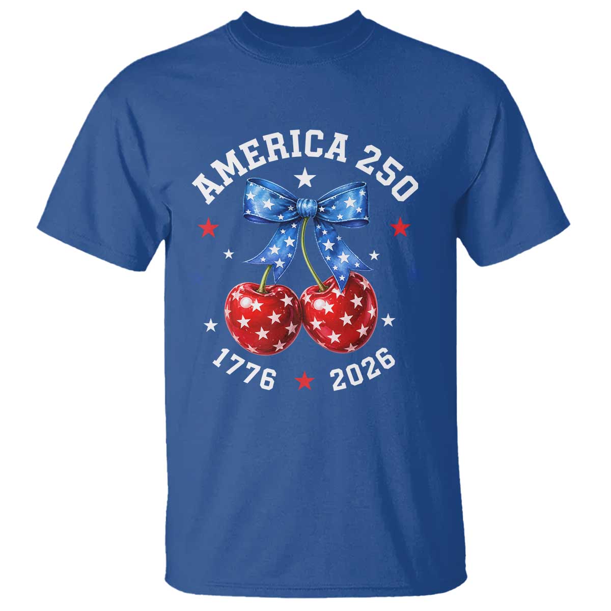 250 Anniversary USA T Shirt Cherry Coquette Bow 4th Of July 1776 2026 250th Birthday TS10 Royal Blue Print Your Wear