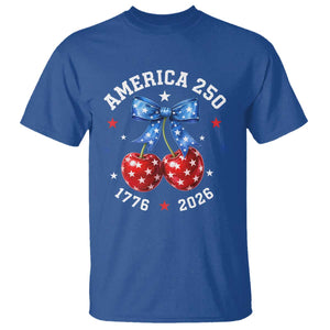250 Anniversary USA T Shirt Cherry Coquette Bow 4th Of July 1776 2026 250th Birthday TS10 Royal Blue Print Your Wear