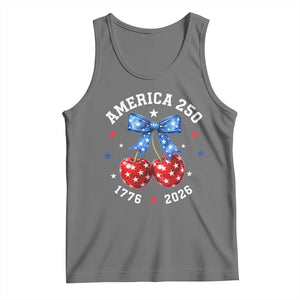 250 Anniversary USA Tank Top Cherry Coquette Bow 4th Of July 1776 2026 250th Birthday TS10 Black Heather Print Your Wear