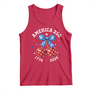 250 Anniversary USA Tank Top Cherry Coquette Bow 4th Of July 1776 2026 250th Birthday TS10 Red Print Your Wear
