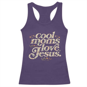 Cool Moms Love Jesus Racerback Tank Top Vintage Floral Boho Wildflower Christian Mama Mothers Day TS10 Purple Print Your Wear