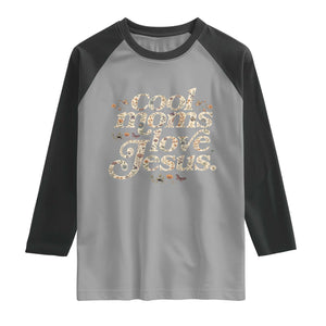 Cool Moms Love Jesus Raglan Shirt Vintage Floral Boho Wildflower Christian Mama Mothers Day TS10 Sport Gray Black Print Your Wear