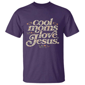 Cool Moms Love Jesus T Shirt Vintage Floral Boho Wildflower Christian Mama Mothers Day TS10 Purple Print Your Wear