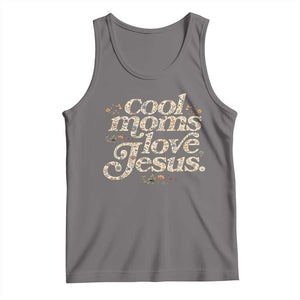 Cool Moms Love Jesus Tank Top Vintage Floral Boho Wildflower Christian Mama Mothers Day TS10 Deep Heather Print Your Wear