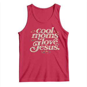 Cool Moms Love Jesus Tank Top Vintage Floral Boho Wildflower Christian Mama Mothers Day TS10 Red Print Your Wear