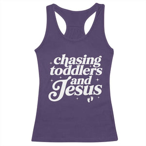 Christian Mom Racerback Tank Top Chasing Jesus And Toddlers TS10 Purple Print Your Wear