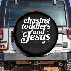 Christian Mom Spare Tire Cover Chasing Jesus And Toddlers TS10 No hole Black Print Your Wear