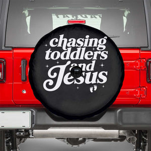 Christian Mom Spare Tire Cover Chasing Jesus And Toddlers TS10 Black Print Your Wear