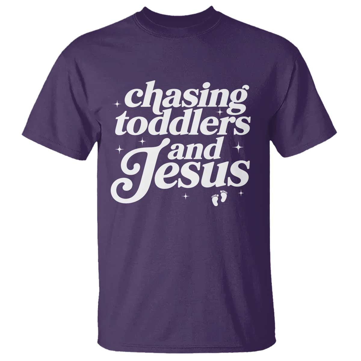 Christian Mom T Shirt Chasing Jesus And Toddlers TS10 Purple Print Your Wear