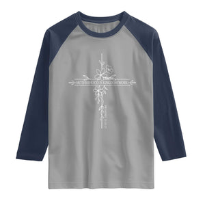 Motherhood Is Kingdom Work Raglan Shirt Floral Cross Christian Mama Mothers Day TS10 Sport Gray Navy Print Your Wear