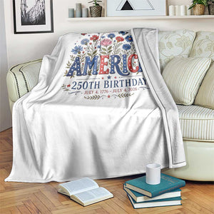 Floral 250th Anniversary Throw Blanket Wildflower Independence Day 250 Years Birthday 1776 2026 TS10 Print Your Wear