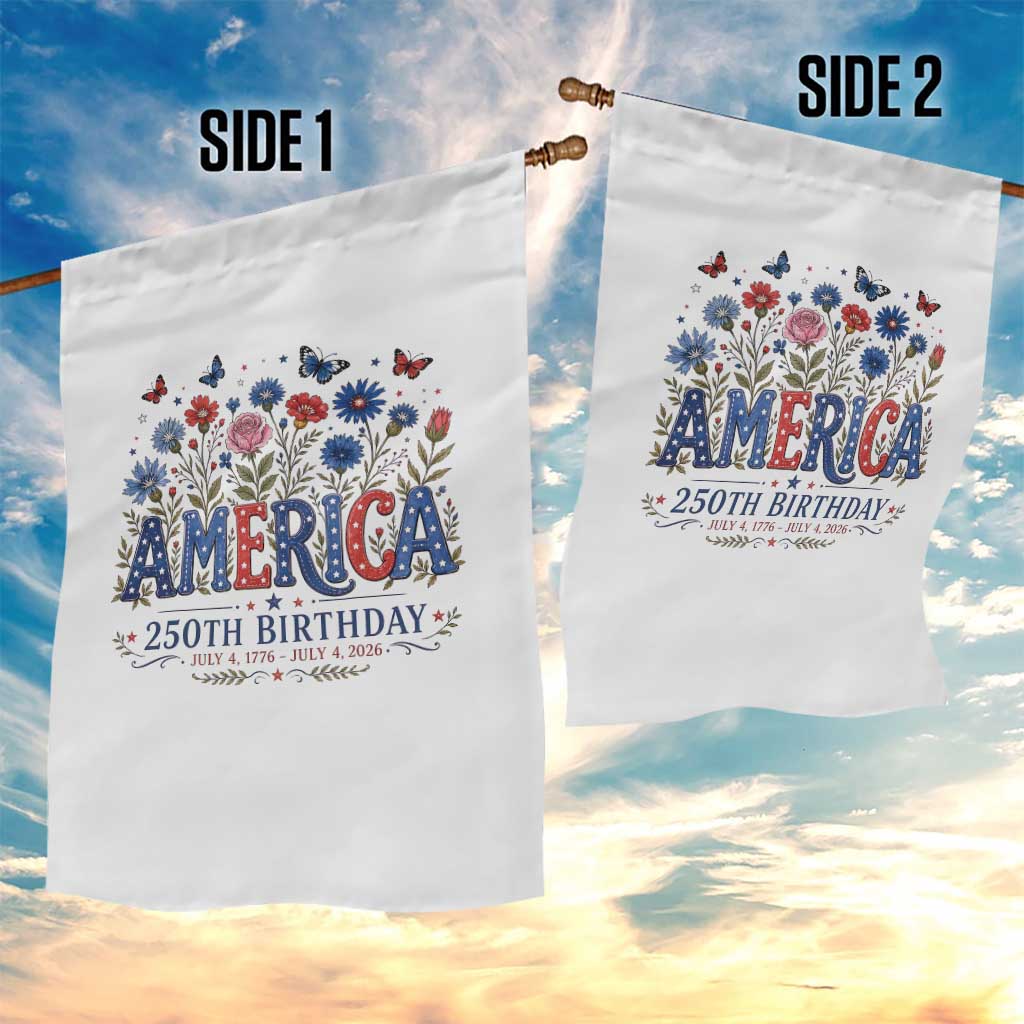 Floral 250th Anniversary Garden Flag Wildflower Independence Day 250 Years Birthday 1776 2026 TS10 Print Your Wear