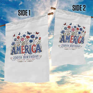 Floral 250th Anniversary Garden Flag Wildflower Independence Day 250 Years Birthday 1776 2026 TS10 Print Your Wear