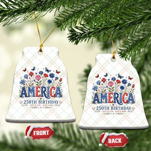 Floral 250th Anniversary Ceramic Ornament Wildflower Independence Day 250 Years Birthday 1776 2026 TS10 Print Your Wear