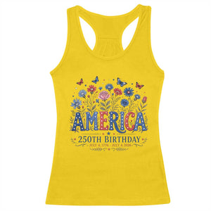 Floral 250th Anniversary Racerback Tank Top Wildflower Independence Day 250 Years Birthday 1776 2026 TS10 Daisy Print Your Wear