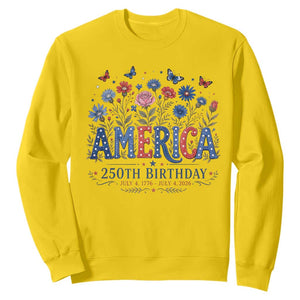 Floral 250th Anniversary Sweatshirt Wildflower Independence Day 250 Years Birthday 1776 2026 TS10 Daisy Print Your Wear