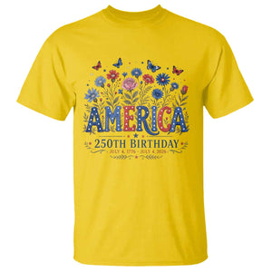 Floral 250th Anniversary T Shirt Wildflower Independence Day 250 Years Birthday 1776 2026 TS10 Daisy Print Your Wear