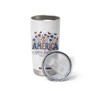 Floral 250th Anniversary Tumbler Cup Wildflower Independence Day 250 Years Birthday 1776 2026 TS10 Print Your Wear