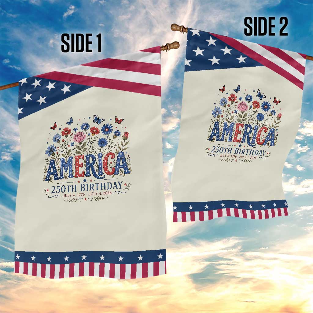 Floral 250th Anniversary Patriotic Garden Flag Wildflower Independence Day 250 Years Birthday 1776 2026 TS10 Print Your Wear