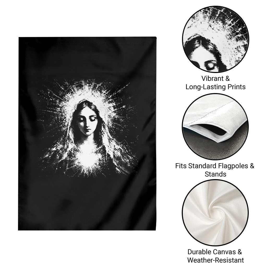 Catholic Virgin Mary Garden Flag Vintage Marian Face Christian Our Lady TS10 Print Your Wear