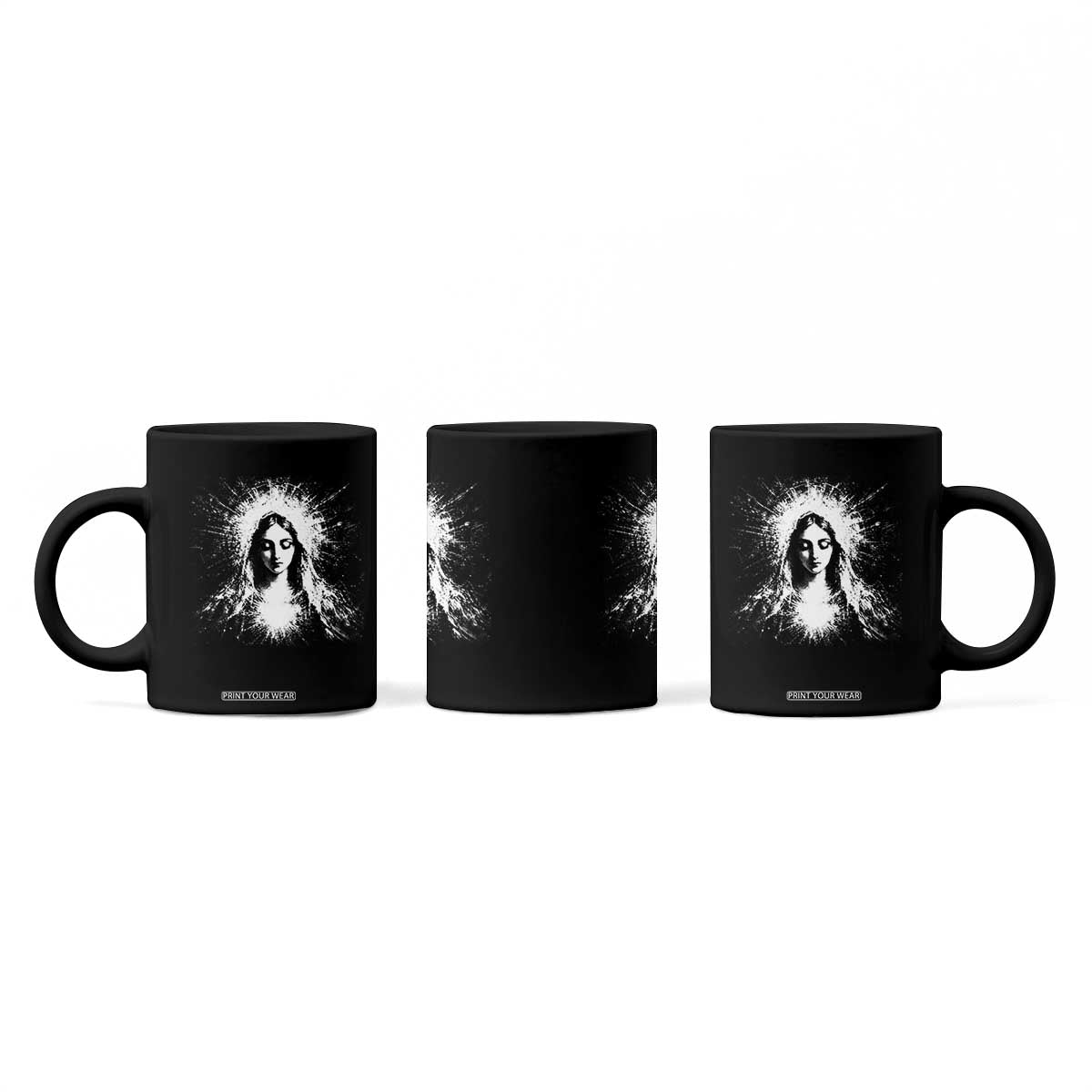 Catholic Virgin Mary Coffee Mug Vintage Marian Face Christian Our Lady TS10 Print Your Wear