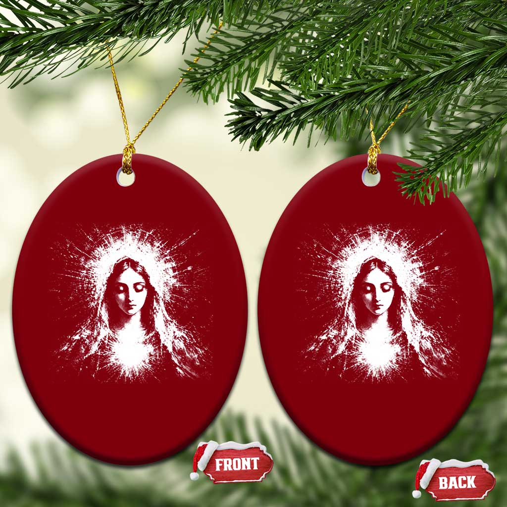 Catholic Virgin Mary Ceramic Ornament Vintage Marian Face Christian Our Lady TS10 Print Your Wear
