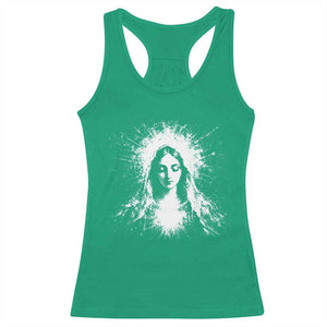Catholic Virgin Mary Racerback Tank Top Vintage Marian Face Christian Our Lady TS10 Irish Green Print Your Wear