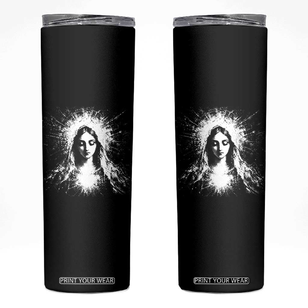 Catholic Virgin Mary Skinny Tumbler Vintage Marian Face Christian Our Lady TS10 Black Print Your Wear