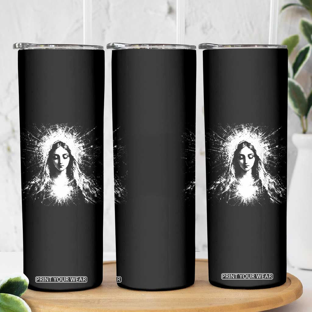 Catholic Virgin Mary Skinny Tumbler Vintage Marian Face Christian Our Lady TS10 Print Your Wear