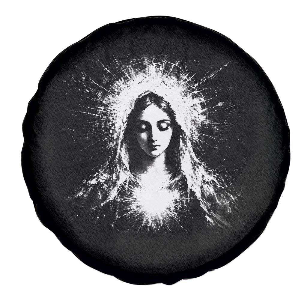 Catholic Virgin Mary Spare Tire Cover Vintage Marian Face Christian Our Lady TS10 Print Your Wear
