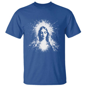 Catholic Virgin Mary T Shirt Vintage Marian Face Christian Our Lady TS10 Royal Blue Print Your Wear