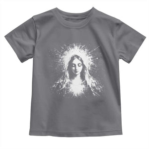 Catholic Virgin Mary Toddler T Shirt Vintage Marian Face Christian Our Lady TS10 Charcoal Print Your Wear