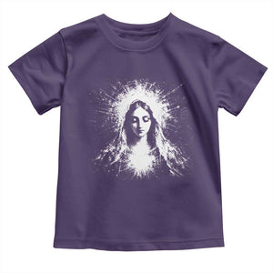 Catholic Virgin Mary Toddler T Shirt Vintage Marian Face Christian Our Lady TS10 Purple Print Your Wear