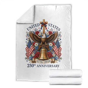 250 Anniversary USA Patriotic Eagle Throw Blanket Flower 250th Birthday 4th Of July 2026 TS10 White Print Your Wear