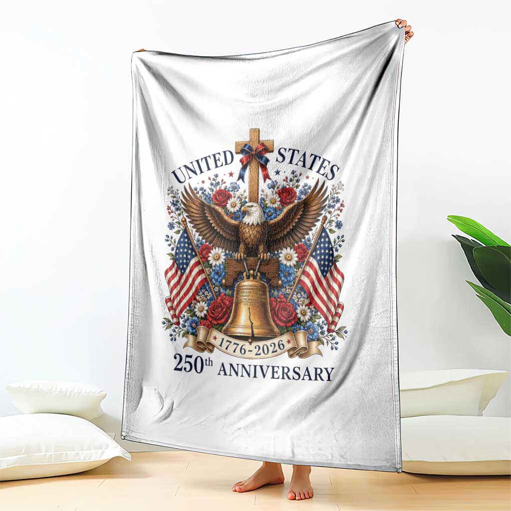 250 Anniversary USA Patriotic Eagle Throw Blanket Flower 250th Birthday 4th Of July 2026 TS10 Print Your Wear
