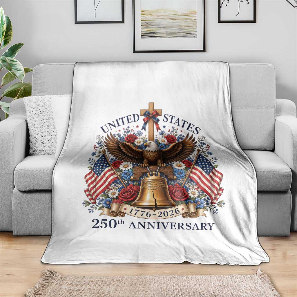 250 Anniversary USA Patriotic Eagle Throw Blanket Flower 250th Birthday 4th Of July 2026 TS10 Print Your Wear