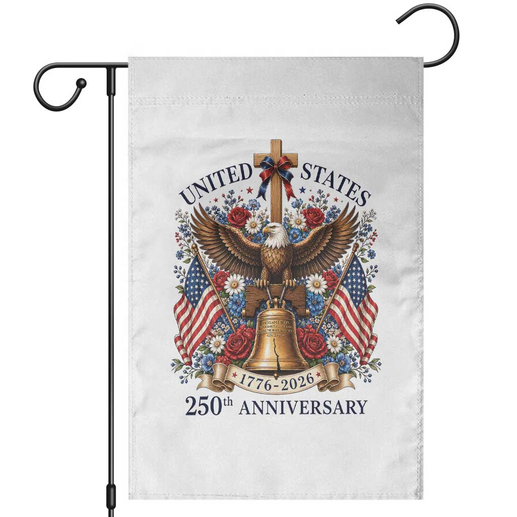 250 Anniversary USA Patriotic Eagle Garden Flag Flower 250th Birthday 4th Of July 2026 TS10 White Print Your Wear