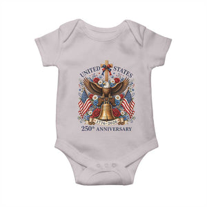 250 Anniversary USA Patriotic Eagle Baby Onesie Flower 250th Birthday 4th Of July 2026 TS10 Ice Gray Print Your Wear