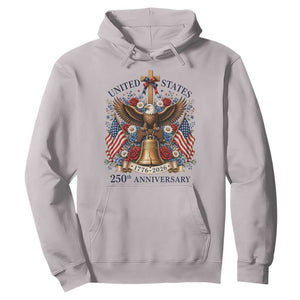 250 Anniversary USA Patriotic Eagle Hoodie Flower 250th Birthday 4th Of July 2026 TS10 Ice Gray Print Your Wear