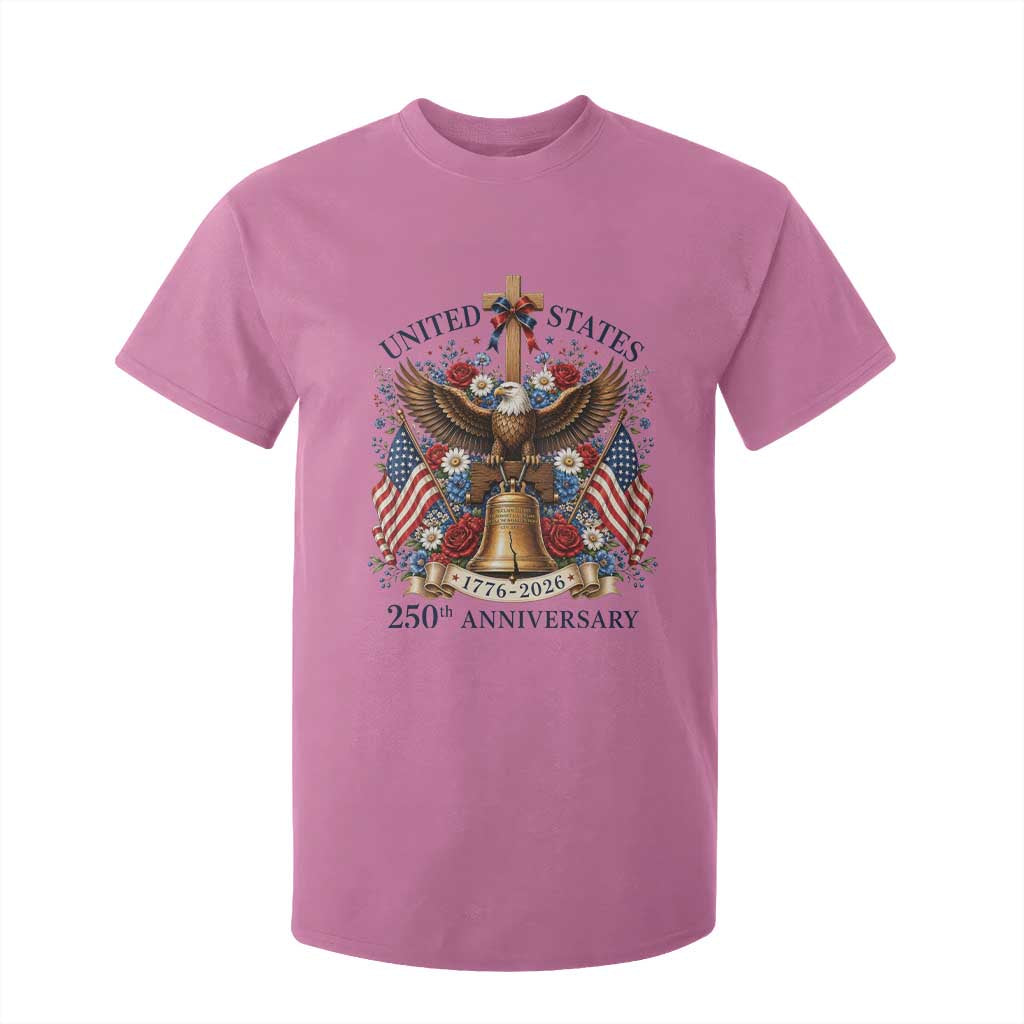 250 Anniversary USA Patriotic Eagle T Shirt For Kid Flower 250th Birthday 4th Of July 2026 TS10 Azalea Print Your Wear