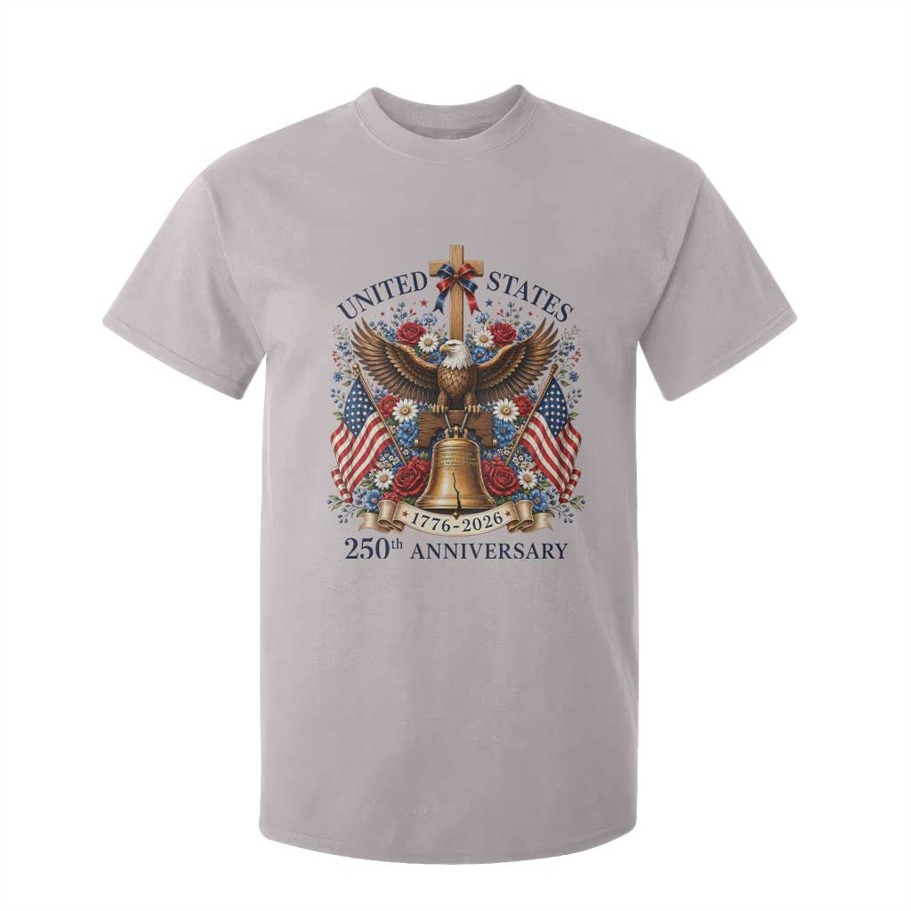 250 Anniversary USA Patriotic Eagle T Shirt For Kid Flower 250th Birthday 4th Of July 2026 TS10 Ice Gray Print Your Wear