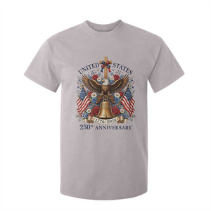 250 Anniversary USA Patriotic Eagle T Shirt For Kid Flower 250th Birthday 4th Of July 2026 TS10 Ice Gray Print Your Wear