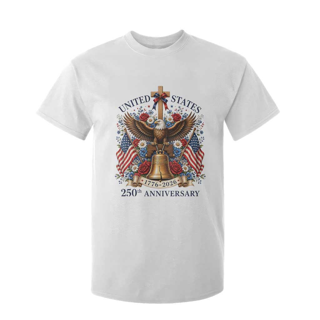 250 Anniversary USA Patriotic Eagle T Shirt For Kid Flower 250th Birthday 4th Of July 2026 TS10 White Print Your Wear
