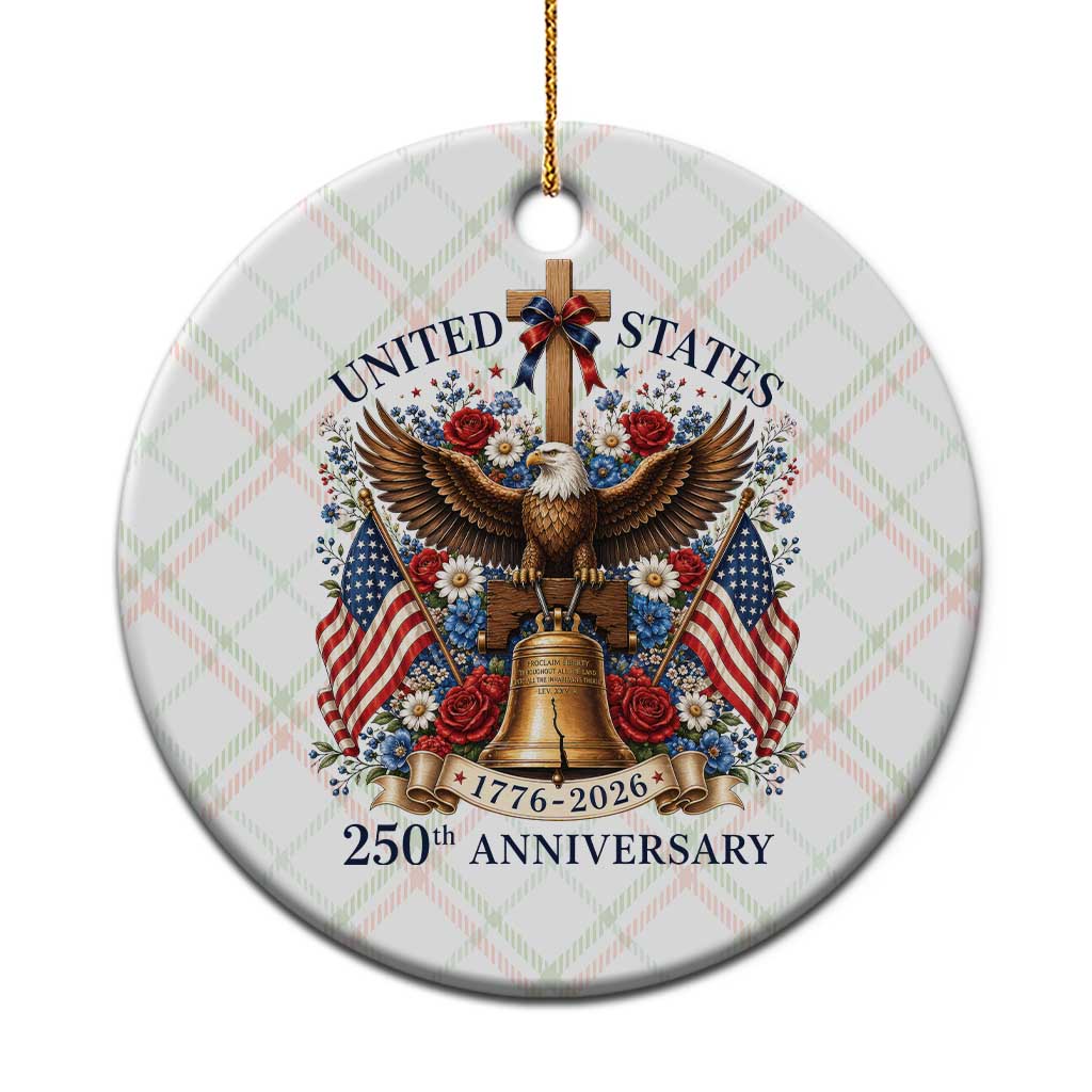 250 Anniversary USA Patriotic Eagle Ceramic Ornament Flower 250th Birthday 4th Of July 2026 TS10 1pc Christmas Plaid Print Your Wear