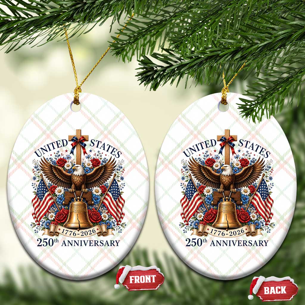 250 Anniversary USA Patriotic Eagle Ceramic Ornament Flower 250th Birthday 4th Of July 2026 TS10 Print Your Wear